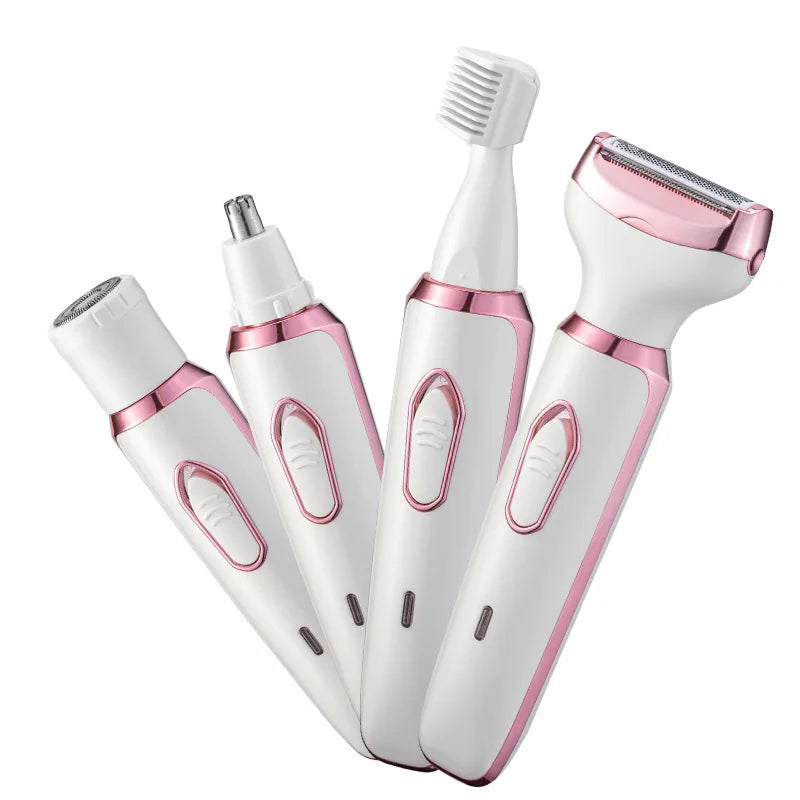 4 in 1 Electric Lady Shaver Body Hair Removal Epilator Painless Cordless Trimmer Razor Gifts for Women Home Appliances