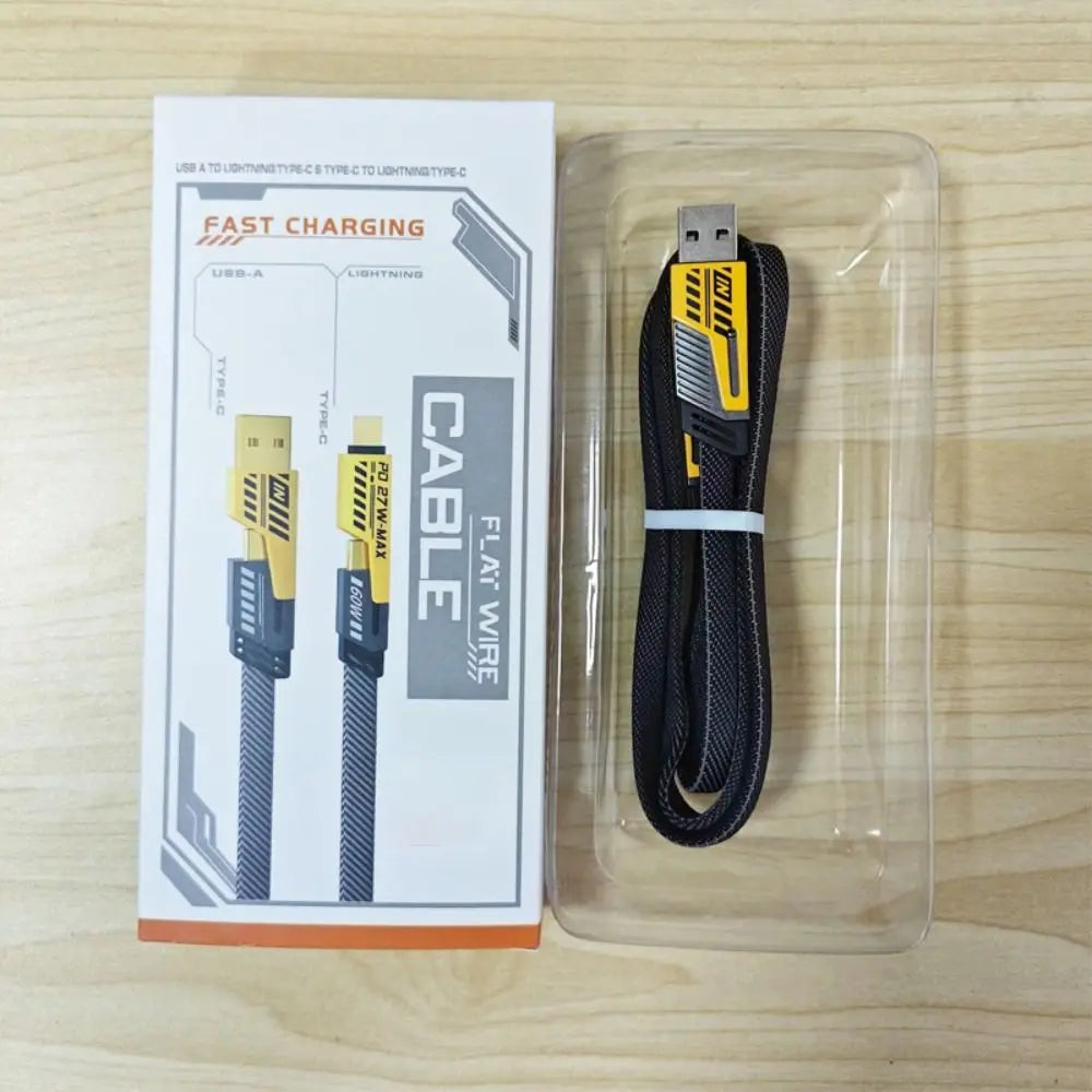 Four-in-one Fast Data Cable Multi-function Fast Charging Mecha Data Cable USB Type C PD Dual Type-C Extension Cable