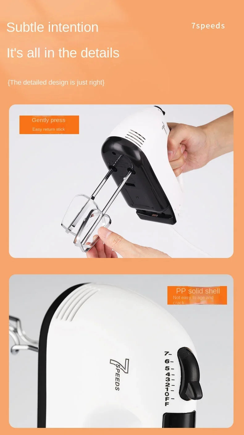 Handheld electric egg beater Blender household automatic mixer egg white and cream beater mini 7-speed Frother for milk Coffee