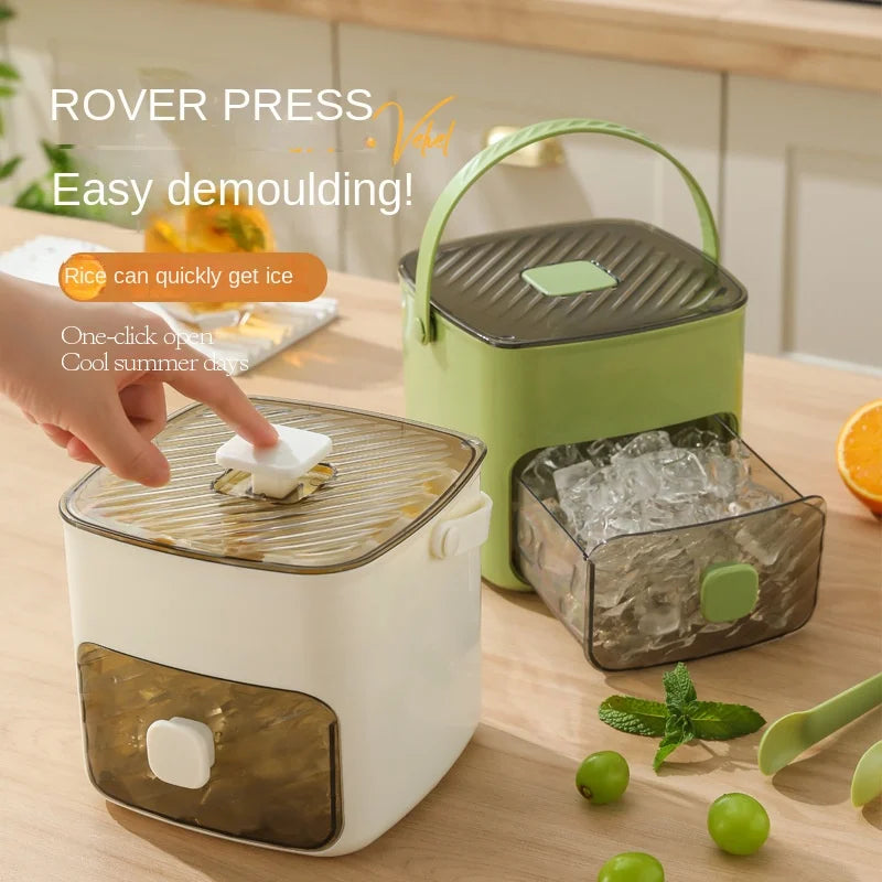 1PC ice making box press type ice mold easy to demold large capacity ice bucket camping home multifunctional ice maker