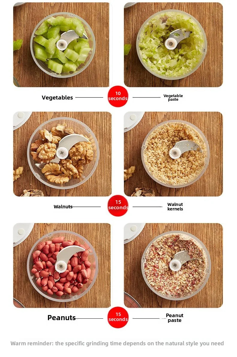 Mini Electric Garlic Chopper Meat Grinder Garlic Masher Machine Sturdy Durable Crushed Ginger Vegetable Crusher Baby Food Maker