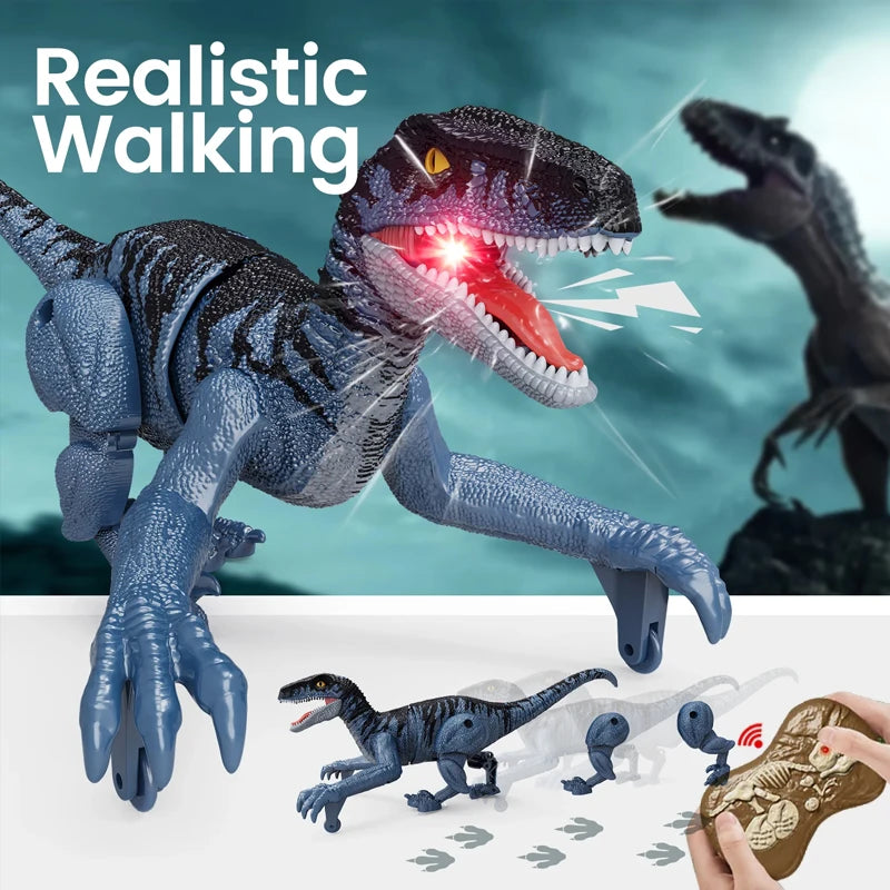 Hot Laser Tracking RC Dinosaur Toys for Kids Remote Control Robot Verisimilitude Sound Spray for Kids Boys Girls Children G