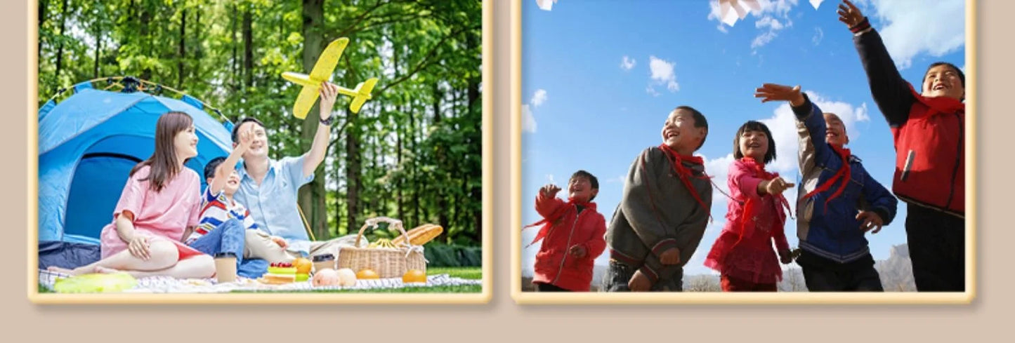 Airplane toy boy, rubber band powered fighter jet, hand thrown space model simulation, model assembly, handmade production