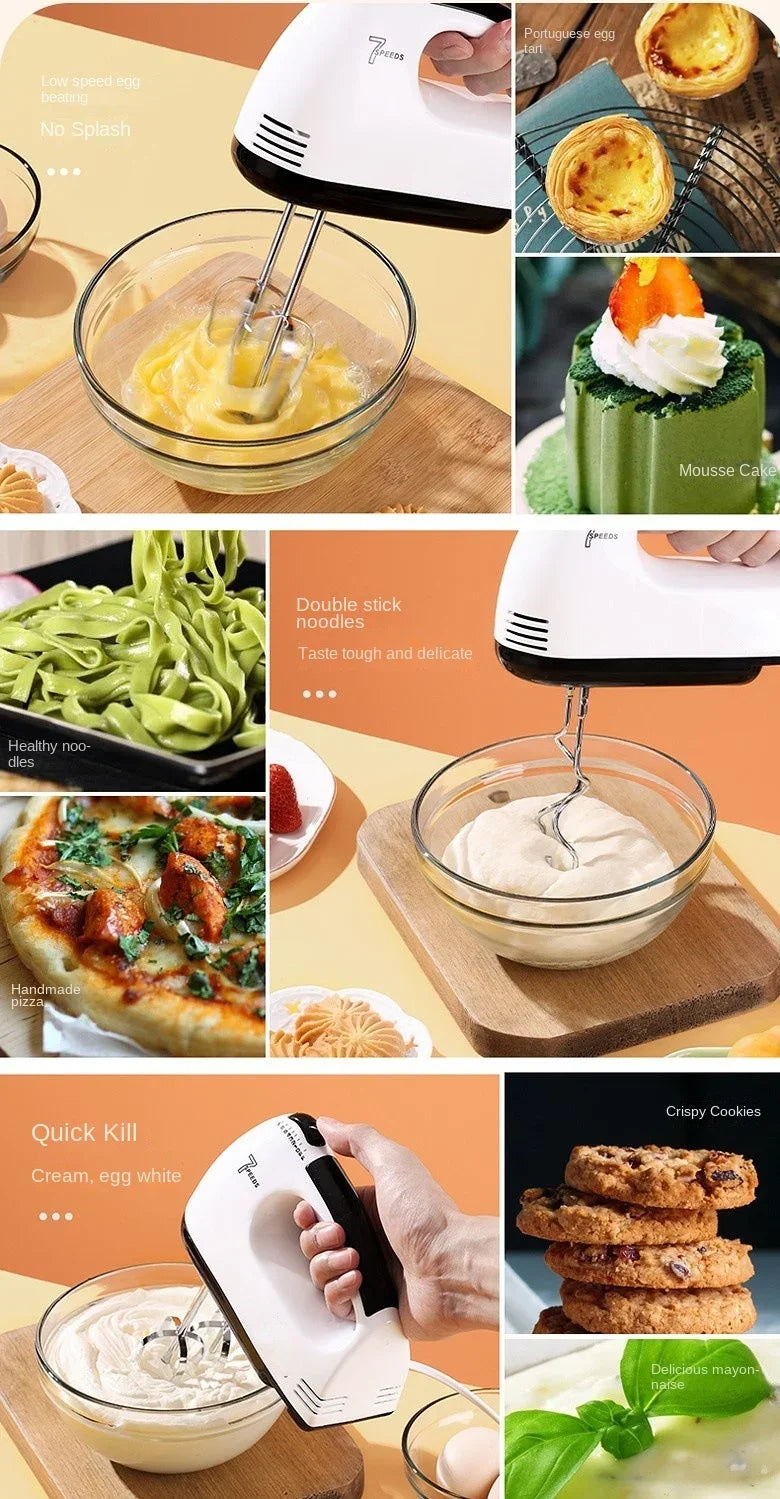 Handheld electric egg beater Blender household automatic mixer egg white and cream beater mini 7-speed Frother for milk Coffee