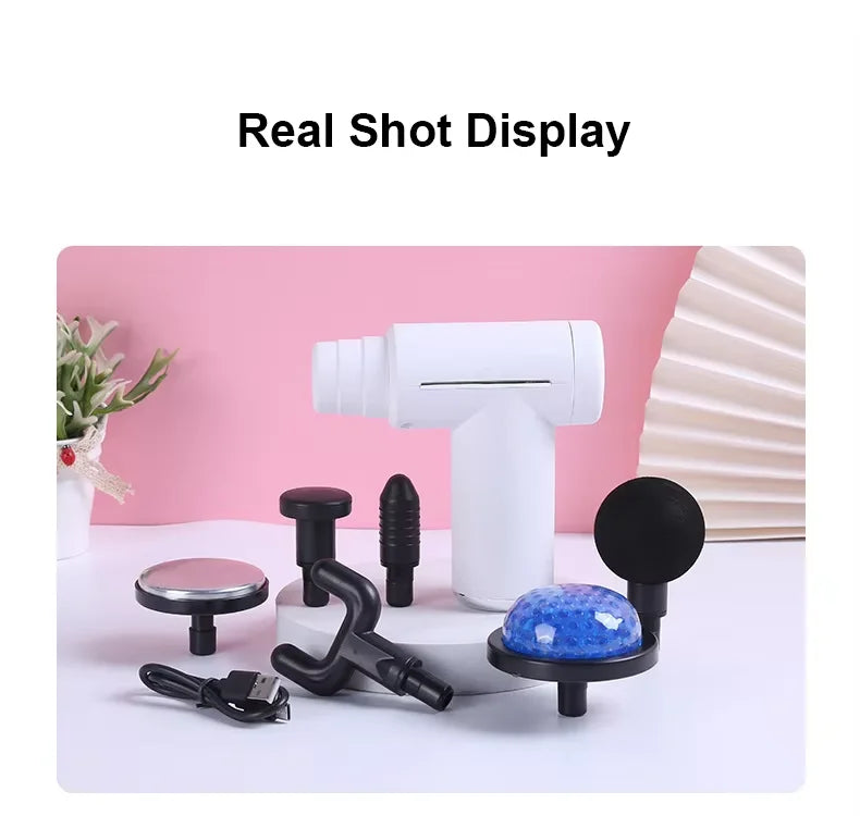 Home Gym Massage Gun Electric Handheld Muscle Massager Device Portable Deep Tissue Relaxation Cold Hot Fascia Gun