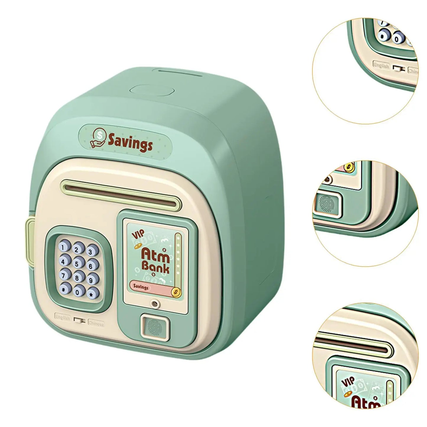 Electronic Piggy Bank, Double Mode Password Automatic Roll Cute Large Capacity