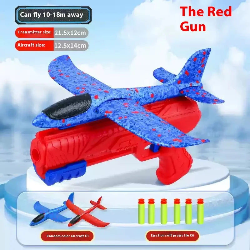 Airplane toy boy, rubber band powered fighter jet, hand thrown space model simulation, model assembly, handmade production
