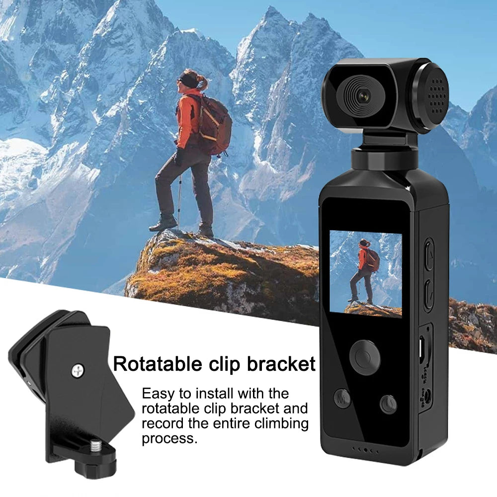 4K Ultra HD Pocket Action Camera 270° Rotatable Vlog Wifi Mini Sports Cam Waterproof Case Helmet Travel Bicycle Driver Recorder