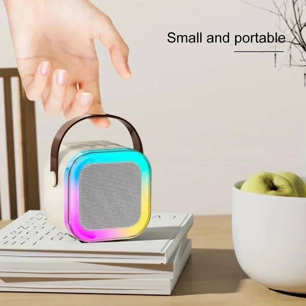 Bluetooth K12 Karaoke Machine Portable 5.3 PA Speaker System with Single Dual  Wireless Mic Home Family Singing Children's Gifts