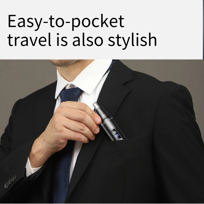Mini Nose Hair Trimmer Rechargeable USB Painless Waterproof Portable Stainless Steel Sharp Blade Low Noise IPX5