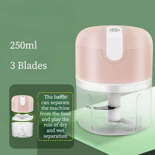 Garlic Masher Portable Chopper Multi  Meat Grinder Masher Machine Mini Garlic Vegetable Chopper Usb Charging Cheese grater