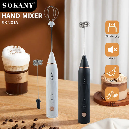 SOKANY201A Handheld Electric Eggbeater Home Cooking Machine Portable Coffee Mixer Small Appliance for Kitchen