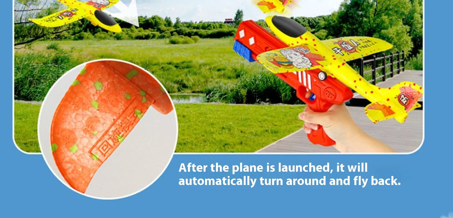 Airplane toy boy, rubber band powered fighter jet, hand thrown space model simulation, model assembly, handmade production