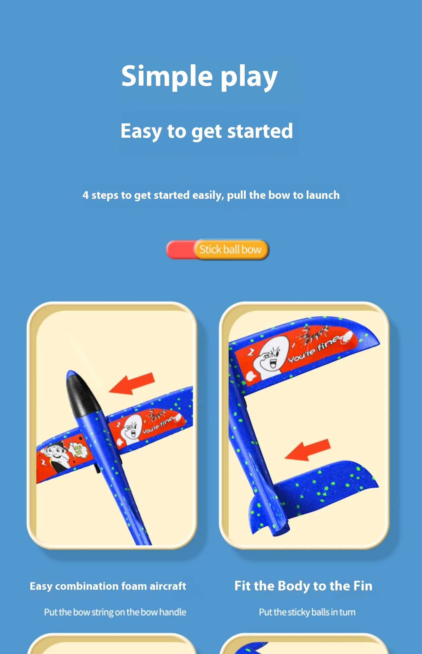 Airplane toy boy, rubber band powered fighter jet, hand thrown space model simulation, model assembly, handmade production