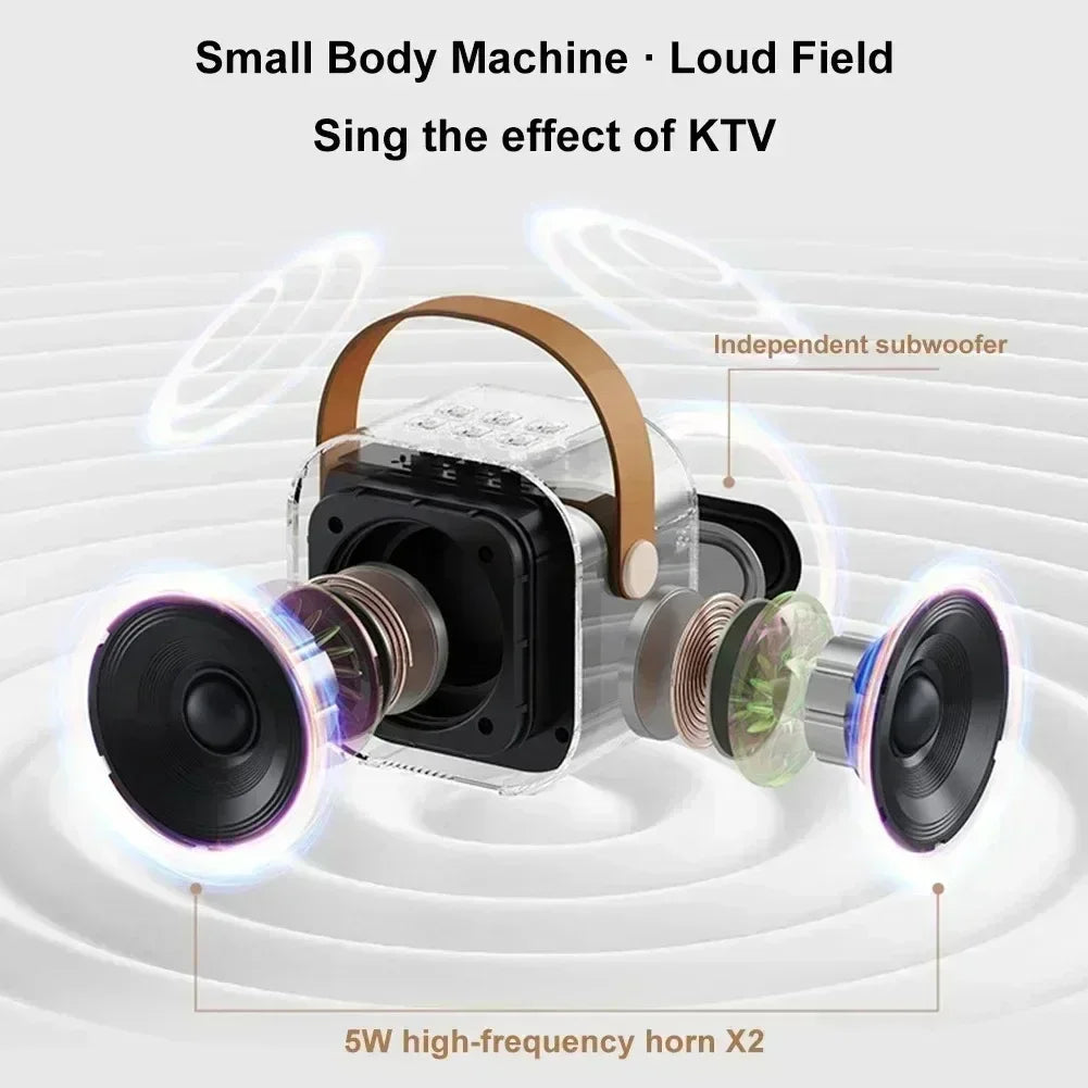 Bluetooth K12 Karaoke Machine Portable 5.3 PA Speaker System with Single Dual  Wireless Mic Home Family Singing Children's Gifts