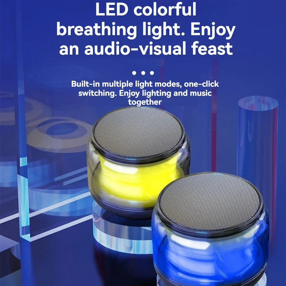 Mini Compact TWS Wireless Bluetooth 360° Speaker Soundbar with LED Lights for Travel Outdoor Activity And Home Use