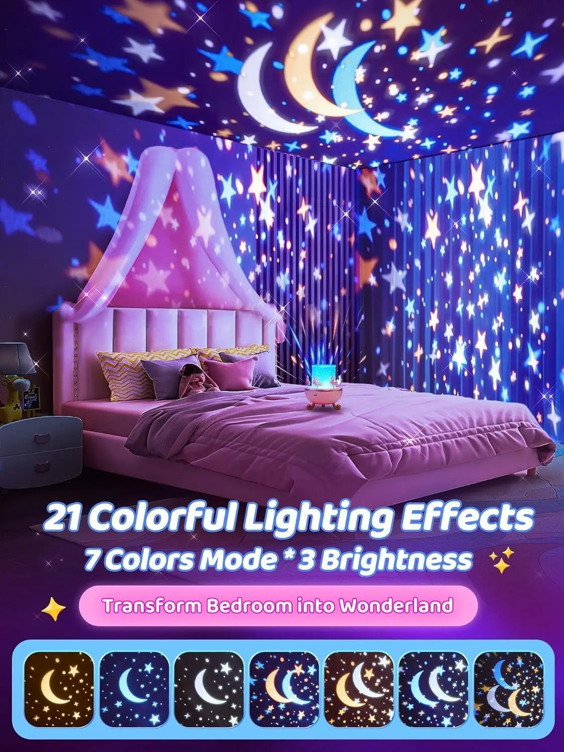 Star Projector for Kids 12 Films Star Lights for Ceiling Projector Baby Night Lamp with Exquisite Gifts