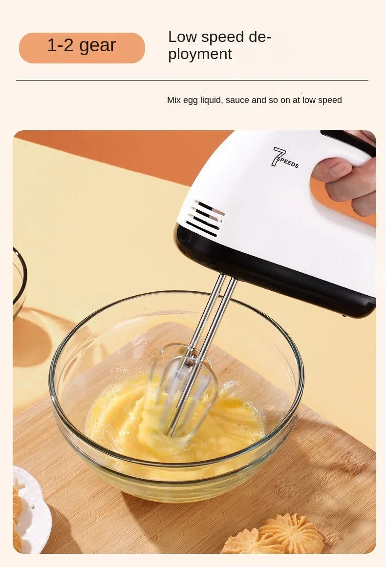 Handheld electric egg beater Blender household automatic mixer egg white and cream beater mini 7-speed Frother for milk Coffee